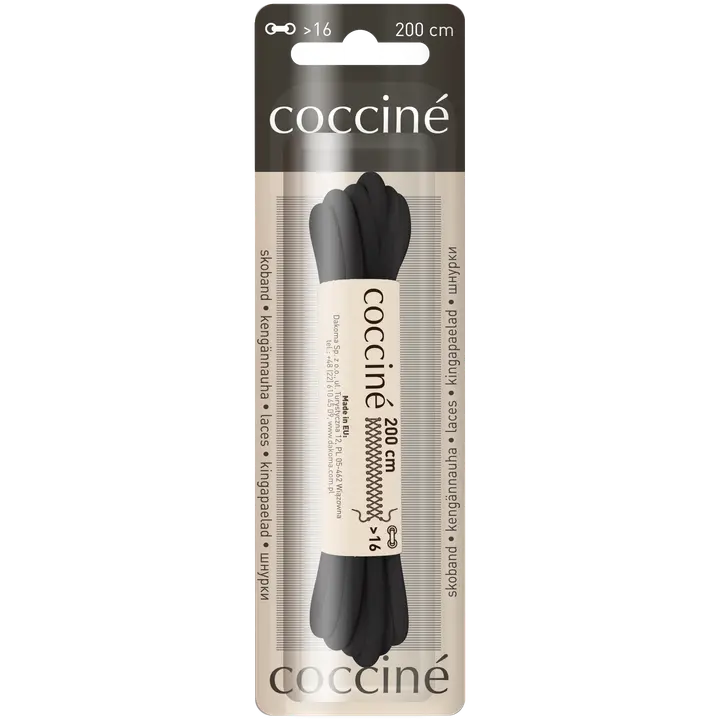 Coccine kengännauha 200 cm, musta