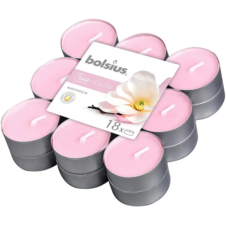 Bolsius True Scents – tuoksulämpökynttilät – Magnolia – pinkki – 18 kpl/pakkaus