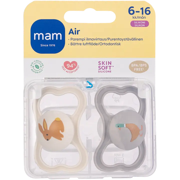 MAM Air tutti 2kpl, silikoni 6-16kk