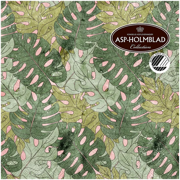 Asp lautasliina 33 cm monstera-kasvien kuvio