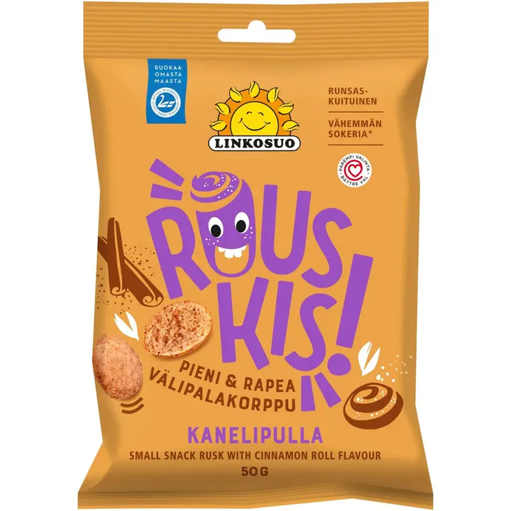 Linkosuo Rouskis välipalakorppu Kanelipulla 50 g