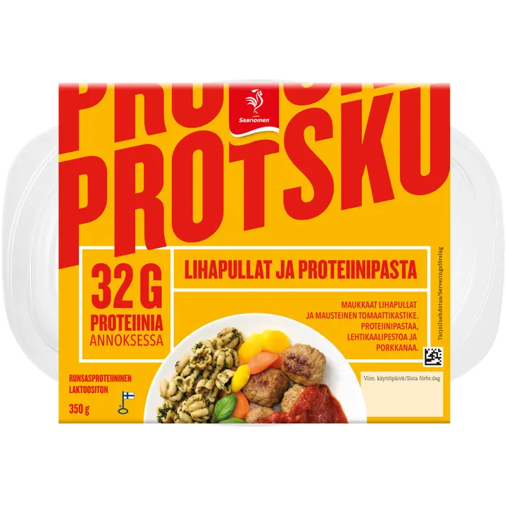 Saarioinen PROTSKU Lihapullat ja proteiinipasta 350g