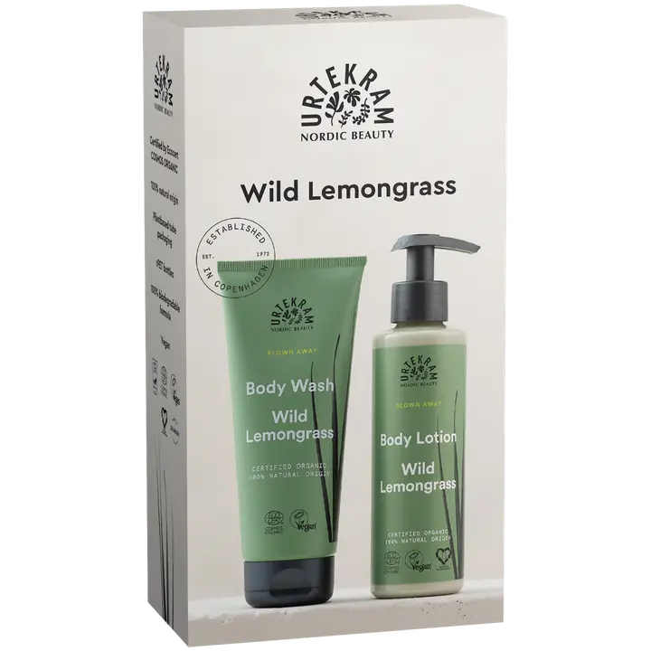 Urtekram Lahjapakkus Wild Lemongrass Body Wash and Body Lotion 2-pack