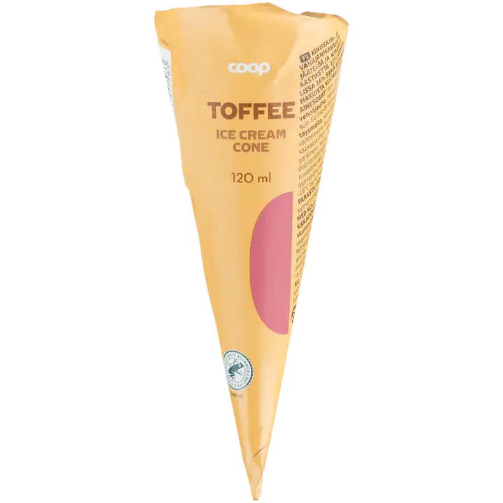 Coop jäätelötuutti toffee 120 ml/69 g