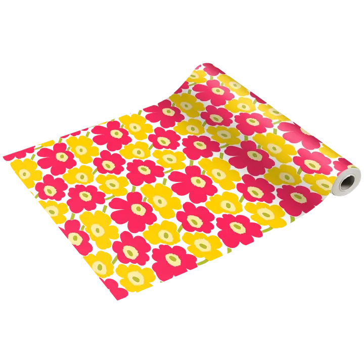 Marimekko Mini Unikko pinkkikeltainen kaitaliina 1kpl/0,4x4,8m