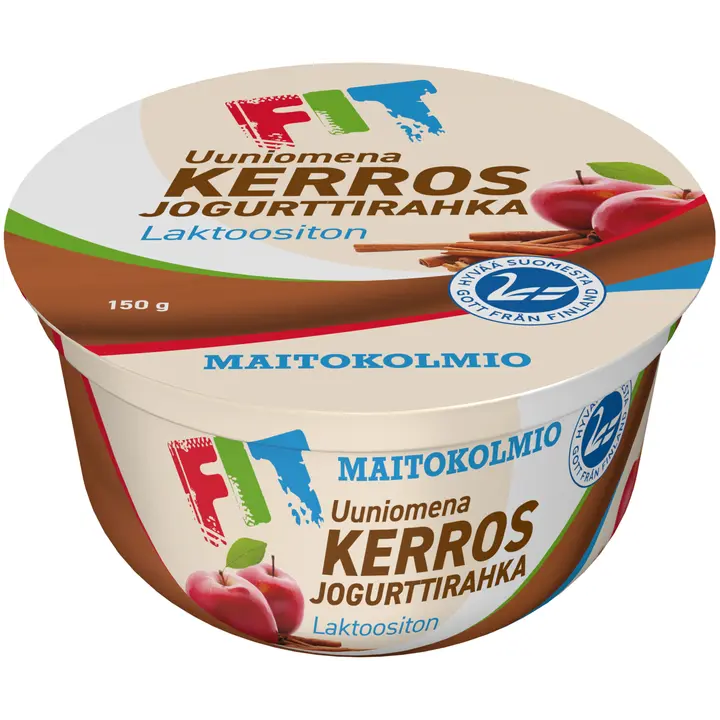 Maitokolmio FIT Kerrosjogurttirahka uuniomena 150 g laktoositon
