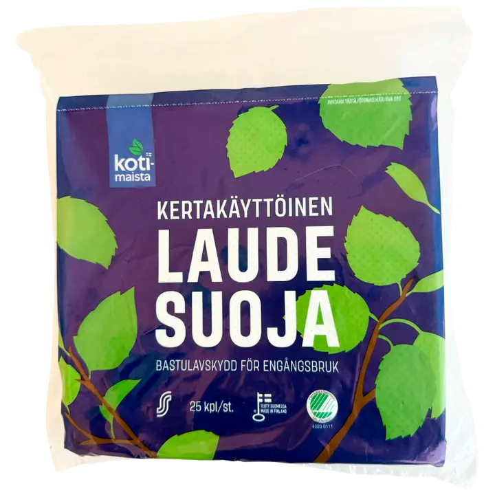 Kotimaista kertakäyttöinen laudesuoja 25 kpl