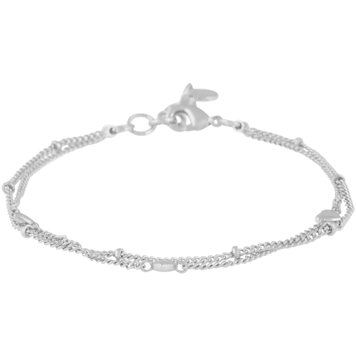 SNÖ of Sweden Lovely tuplaketju rannekoru hopea