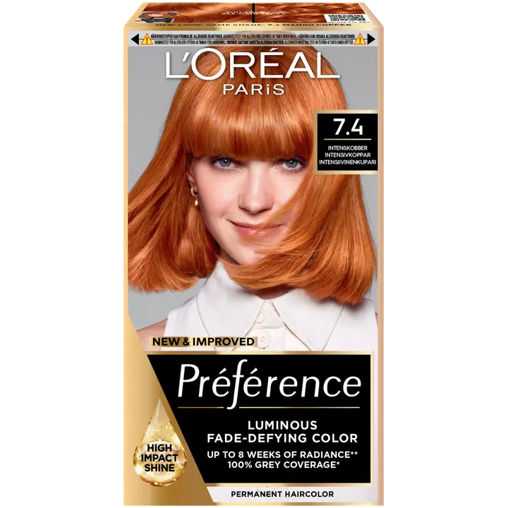 L'Oréal Paris Préférence 7.4 Mango Copper kestoväri normaaleille hiuksille 1 pce
