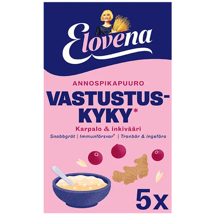 Elovena 175g vastustuskyky karpalo & inkivääri annospikapuuro