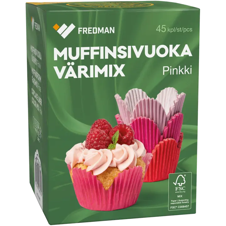 Fredman muffinssivuoka värimix pinkki 45 kpl