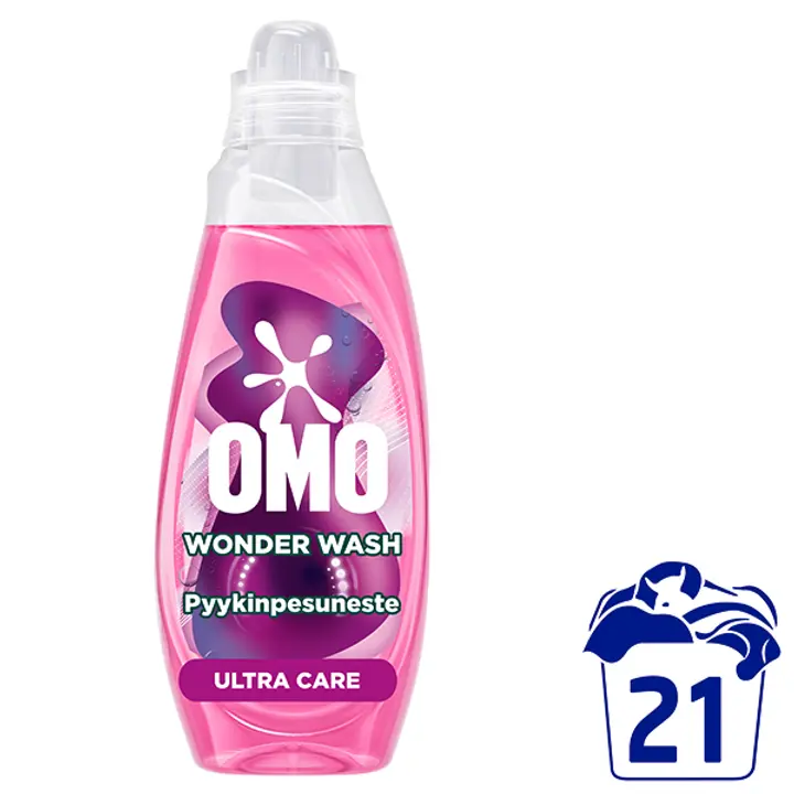 Omo Wonder Wash Ultra Care pyykinpesuneste pikapesuohjelmille 840 ml 21 pesua