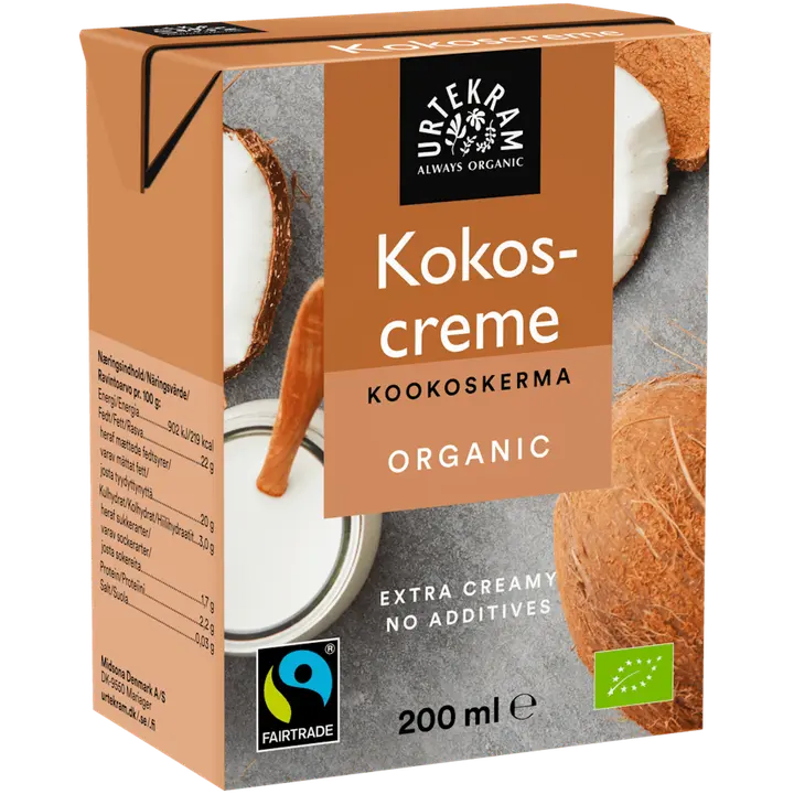 URTEKRAM Luomu Kookoskerma Fairtrade 200ml