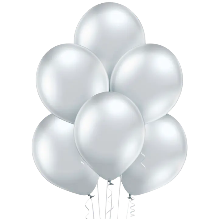 Ilmapallo metallikromihopea 8 kpl