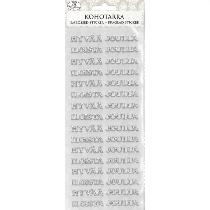 J.K. Primeco kohotarra Hyvää joulua hopea