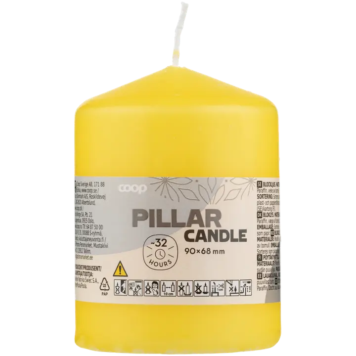 Coop pöytäkynttilä keltainen 68x90