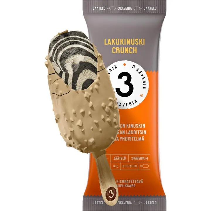 3 Kaveria Lakukinuski Crunch jäätelöpuikko 110ml/80g