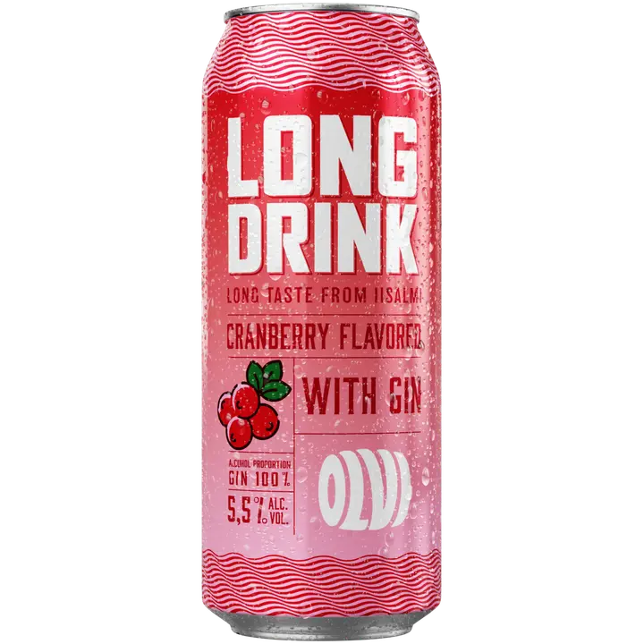 OLVI Long drink Cranberry with gin 5,5 % 0,5 l tlk