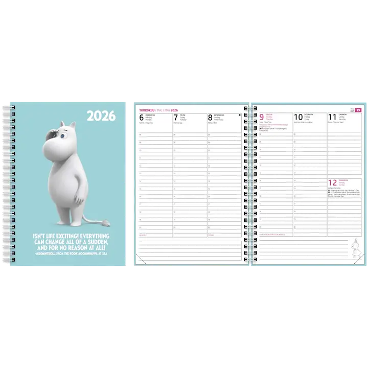 Vuosikalenteri Muumi 2026 A5 Muumipeikko