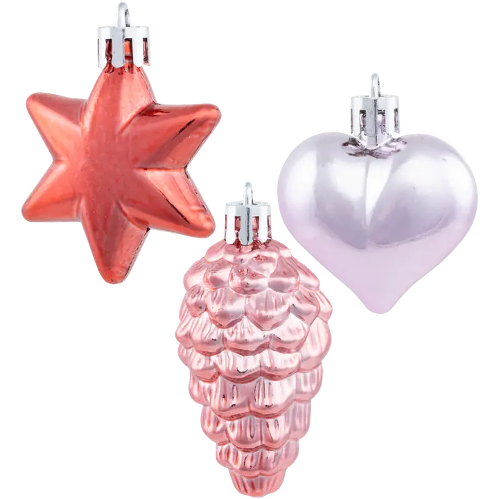 Kuusenkoristelajitelma pinkki 12 kpl