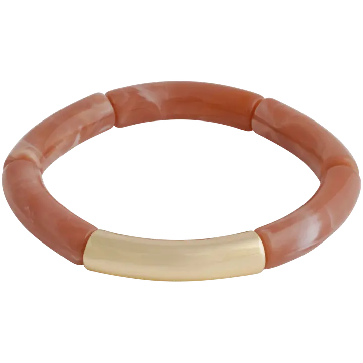 SNÖ of Sweden Becky pieni joustava rannekoru kulta/vaaleanpunainen