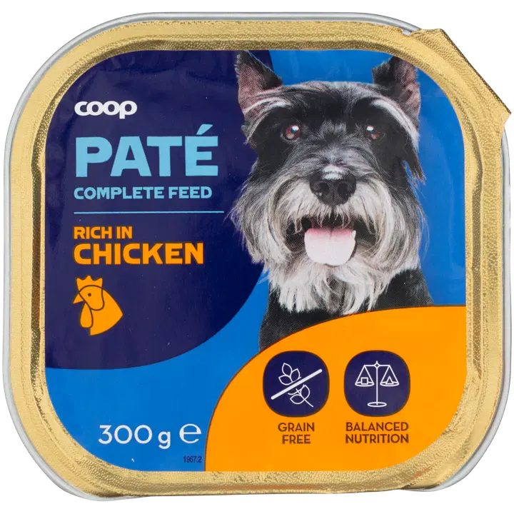 Coop patee sis. kanaa täysikasvuisille koirille täysrehu 300 g