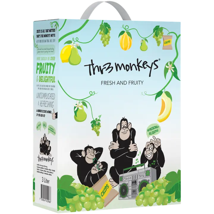 Thr3 Monkeys Fresh & Fruity White 8,0 til-% 3 L