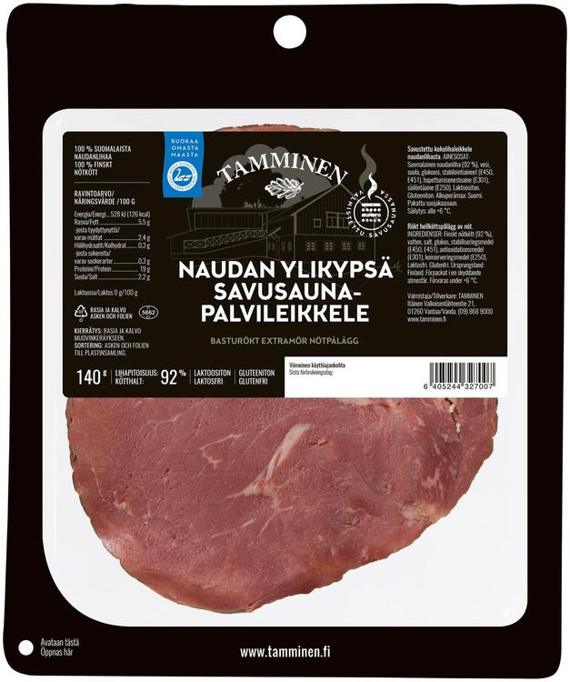 Tamminen naudan ylikypsä savusaunapalvileikkele 140g