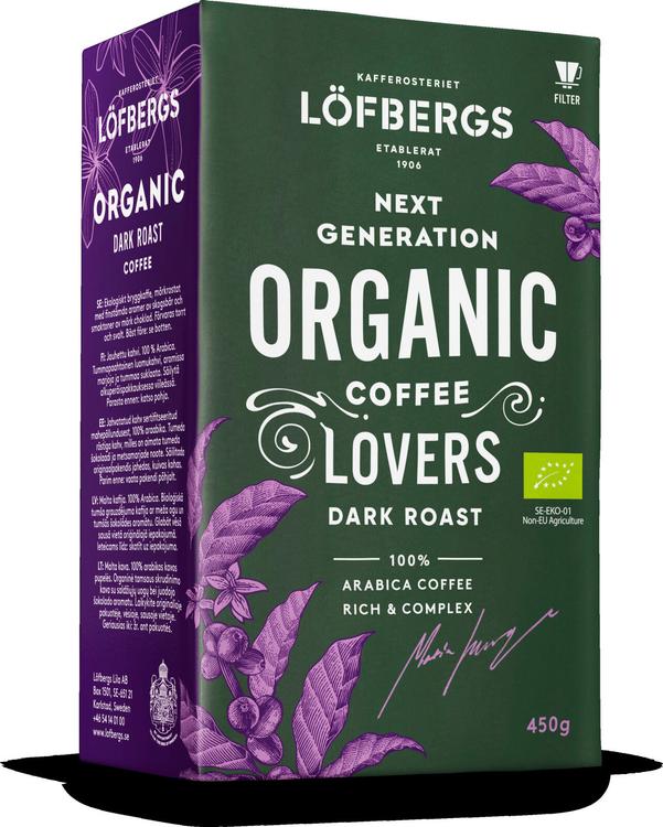 Löfbergs Organic Dark roast kahvi 450g Luomu