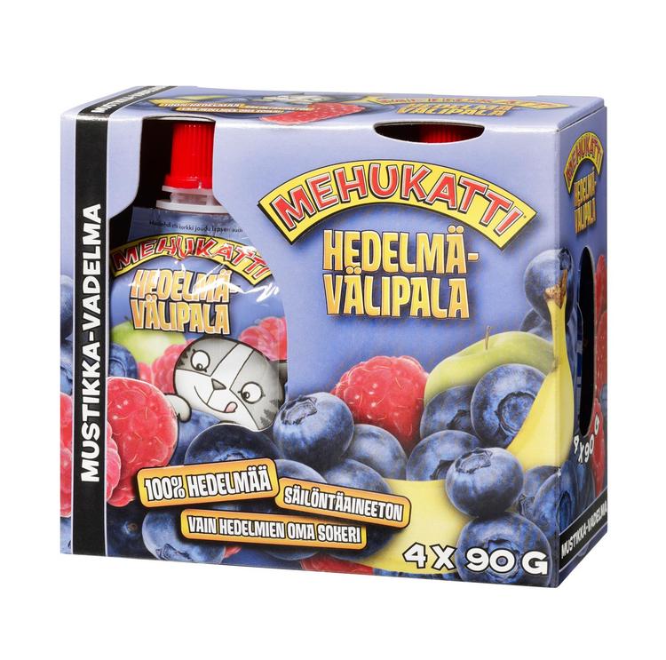 Mehukatti mustikka-vadelma hedelmävälipala 4x90g