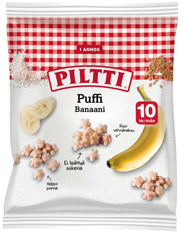 Piltti Puffi 7g Banaanin makuisia vehnänaksuja 10kk