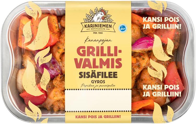 Kariniemen Kananpojan Grillivalmis sisäfilee Gyros 500 g