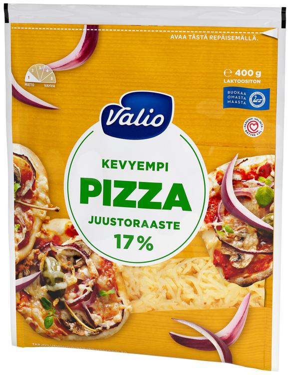 Valio kevyempi pizzajuusto 17 % e400 g raaste