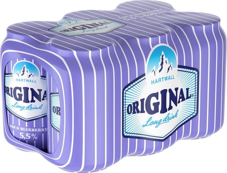 6 x Hartwall Original Long Drink Blueberry 5,5% 0,33 l