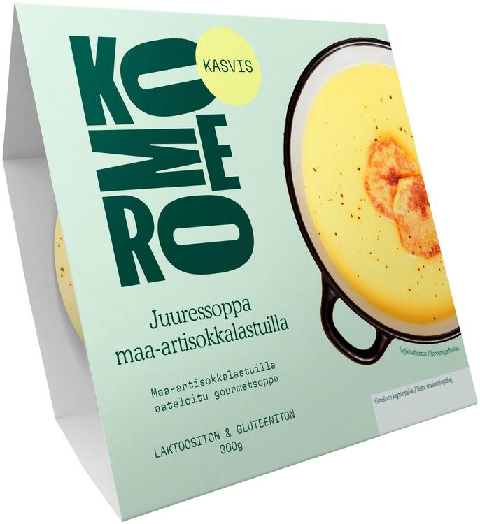 Komero Juuressoppa Maa-artisokkalastuilla