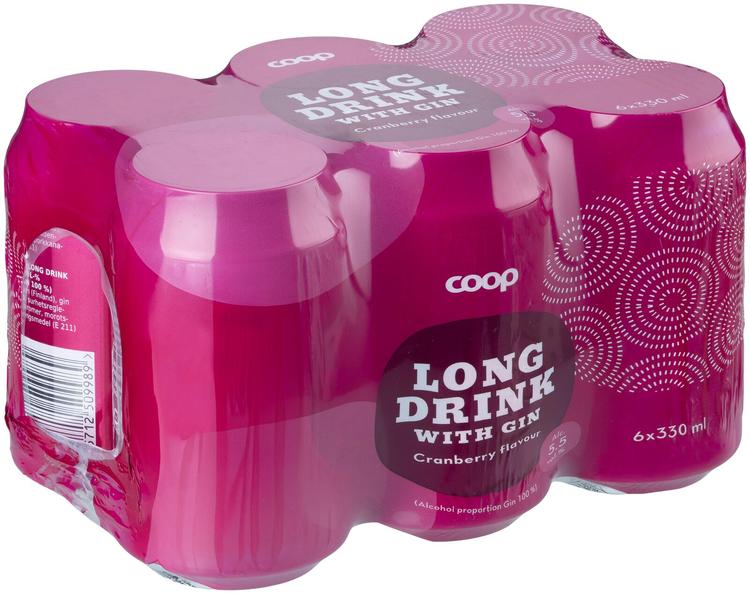 6 x Coop Cranberry long drink 5,5% 0,33 l tlk