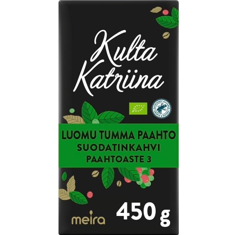 Kulta Katriina Luomu tumma paahto suodatinkahvi RAC 450g