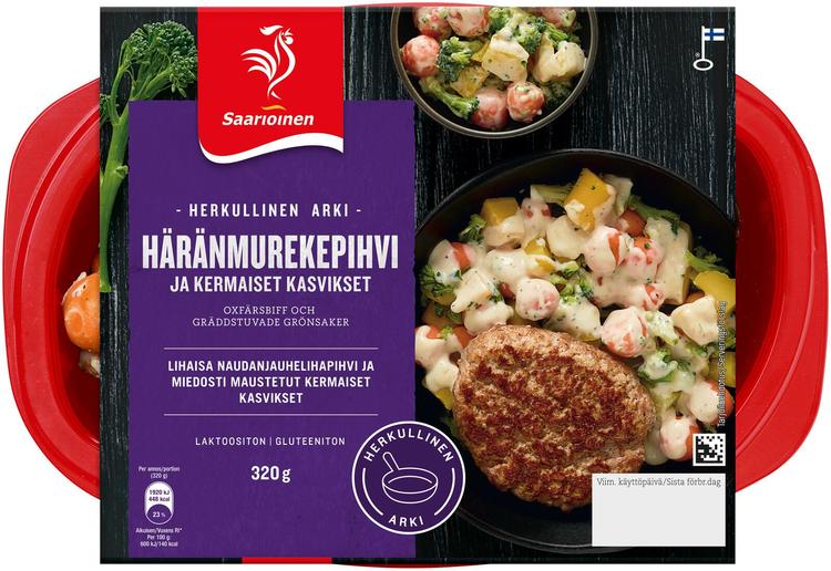 Saarioinen Häränmurekepihvi ja kermaiset kasvikset 320g