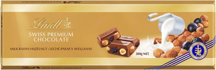 Lindt Gold Rusina-pähkinä maitosuklaalevy 300g