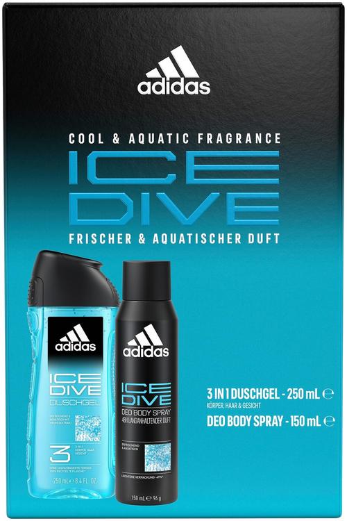 Adidas Ice Dive body spray 150 ml + suihkugeeli 250 ml tuoksupakkaus