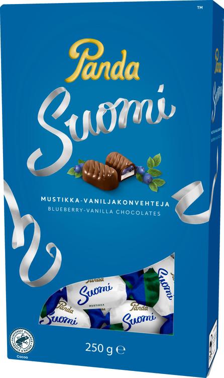 Panda Suomi mustikka vanilja suklaakonvehti 250g