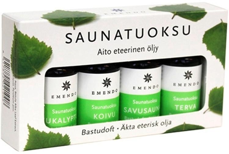 Emendo 4x10ml saunatuoksut eukalyptus, koivu, savusauna ja terva