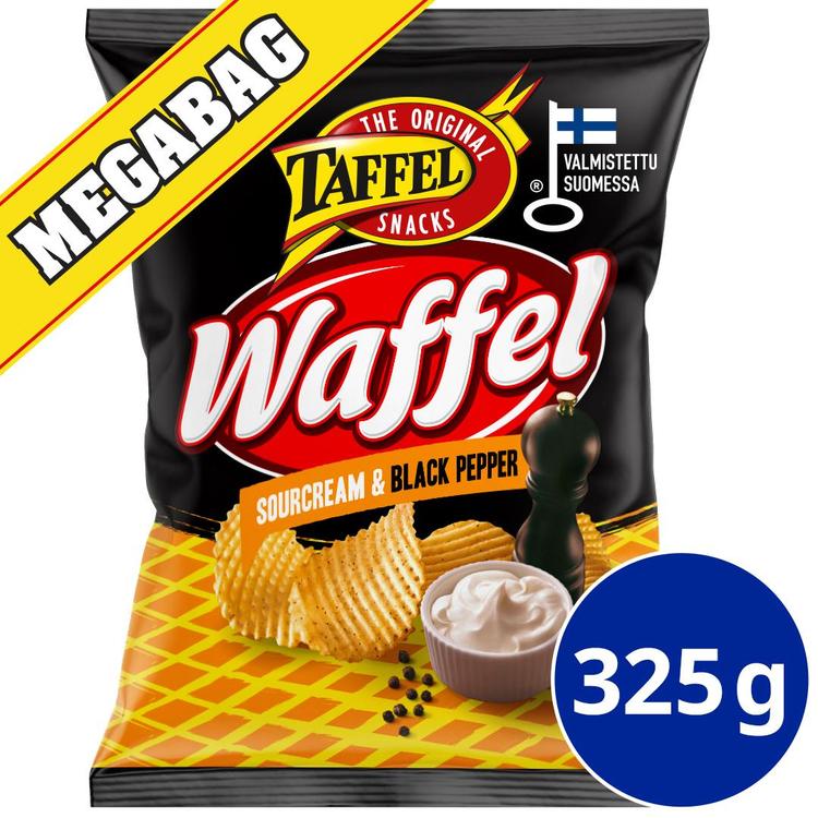 Taffel Waffel sourcream & black pepper maustettu sipsi 325g