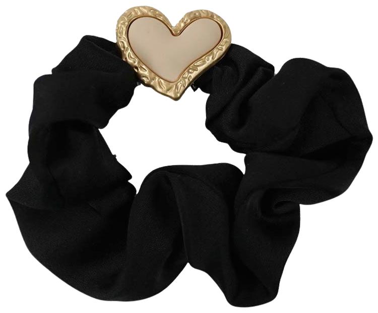 Accessories with Style Hiusdonitsi sydän musta kullanvärinen