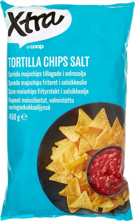 Xtra tortilla chips natural maissilastut 450 g