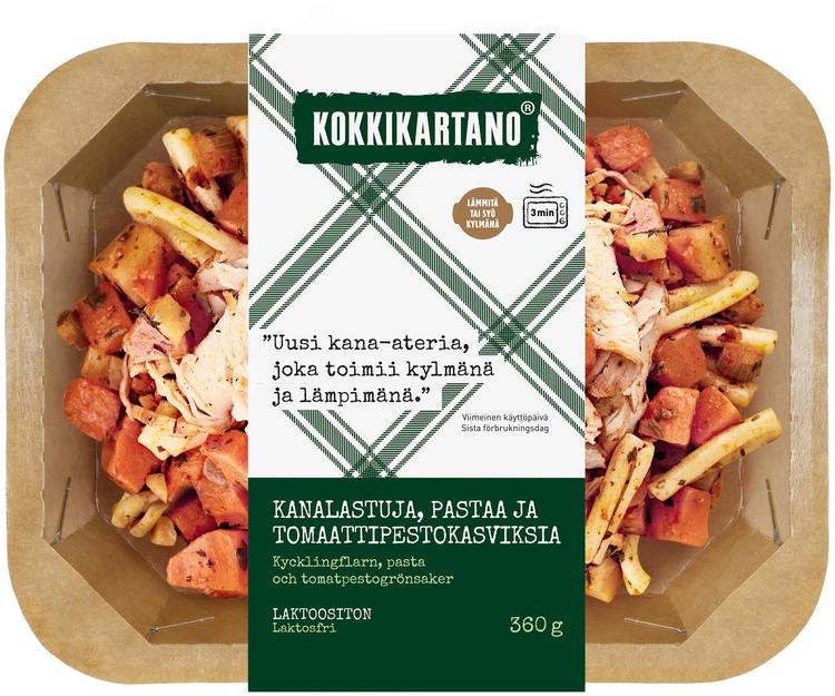 Kokkikartano Kanalastuja, pastaa ja tomaattipestokasviksia 360g