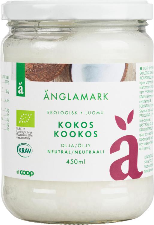 Änglamark kookosöljy neutral luomu 450 ml