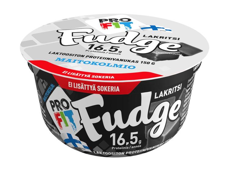 Maitokolmio PROFIT laktoositon lakritsifudge proteiinivanukas 150g