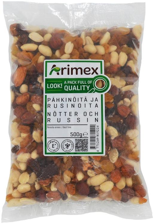 Arimex Pähkinöitä ja rusinoita 500g