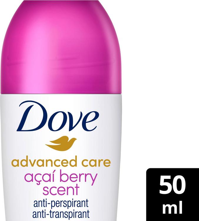 Dove 72h Advanced Care Acai & Water Lily Antiperspirantti Deodorantti Roll-on mukana kosteusvoide 50 ml